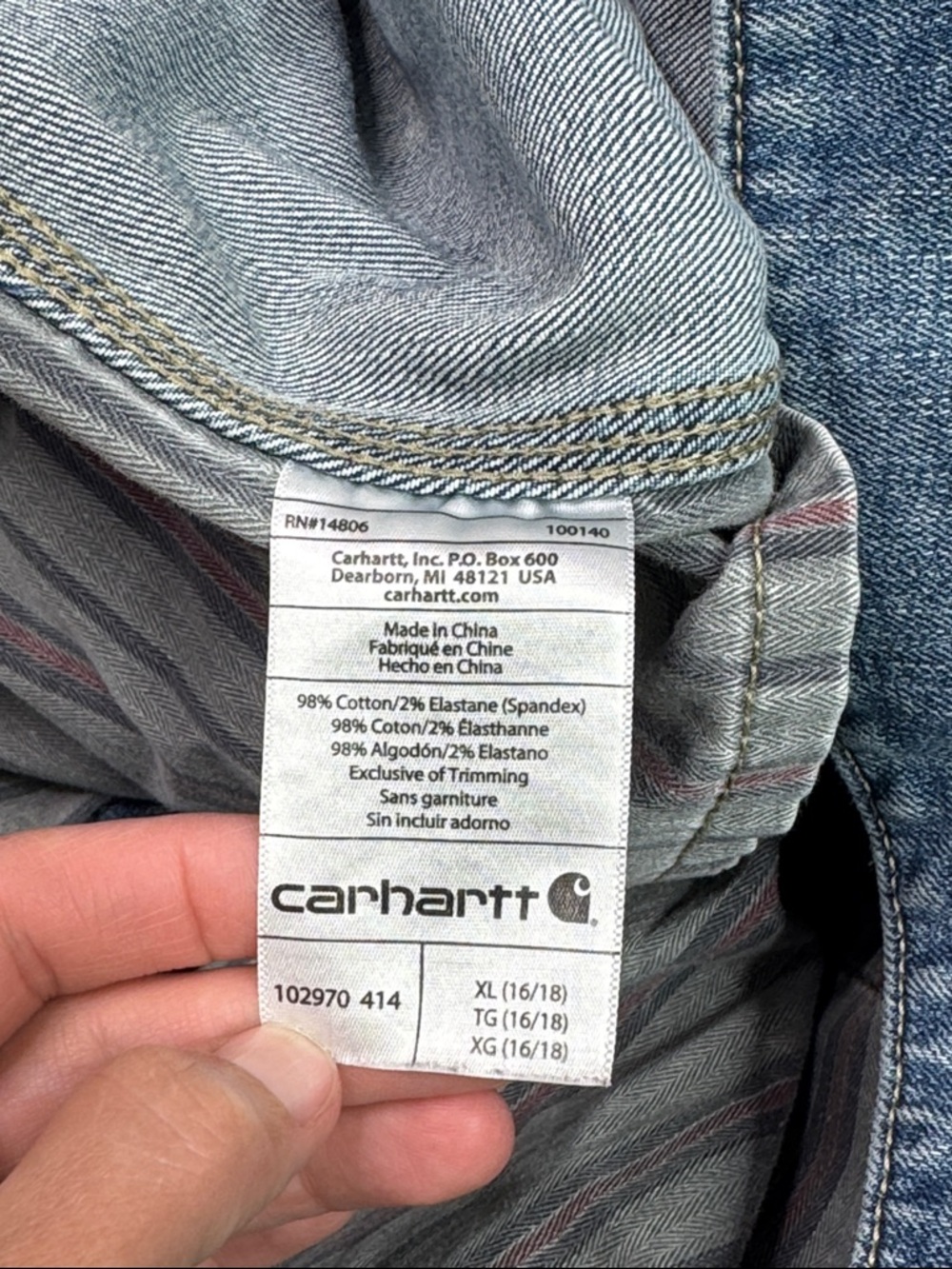 Carhartt 102970 414 Benson Denim Jacket Size XL - Picture 4 of 5